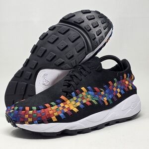 Nike Women Air Footscape Woven Black Multicolor Rainbow FB1959-002 Size 10.5 New